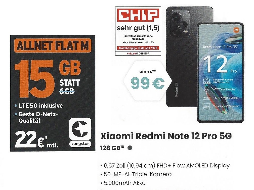 12 Congstar Redmi Note 12 Pro